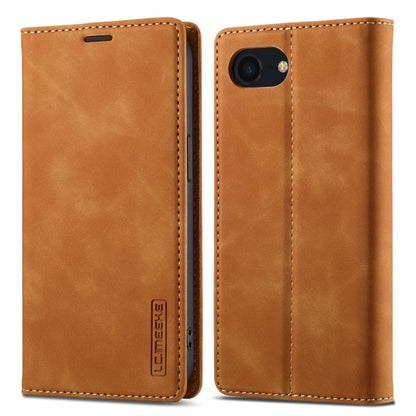 For iPhone SE 2024 LC.IMEEKE Strong Magnetism Microfiber Leather Phone Case(Brown) - More iPhone Cases by LC.IMEEKE | Online Shopping UK | buy2fix