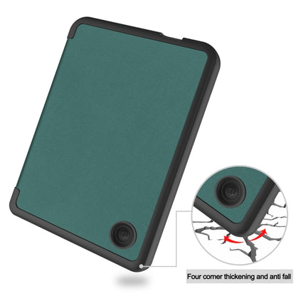 For KOBO Clara Colour 2024 / BW Solid Color Voltage Caster TPU Leather Smart Tablet Case(Dark Green) - Others by buy2fix | Online Shopping UK | buy2fix