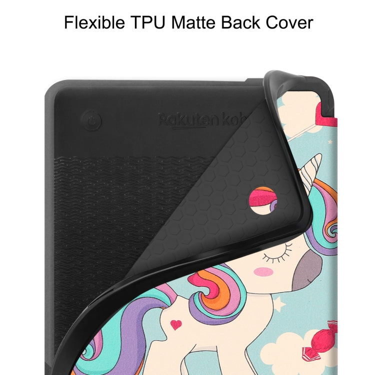 For KOBO Clara Colour 2024 / BW Painted Voltage Caster TPU Leather Smart Tablet Case(Unicorn) - Others by buy2fix | Online Shopping UK | buy2fix