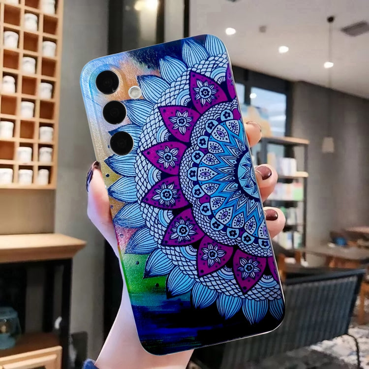 For Samsung Galaxy A25 Colored Drawing Pattern TPU Phone Case(Half-flower) - Galaxy Phone Cases by buy2fix | Online Shopping UK | buy2fix