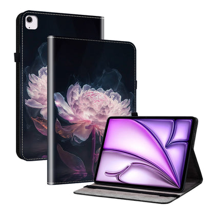 For iPad Air 13 2024 Crystal Texture Painted Leather Smart Tablet Case(Purple Peony) - iPad Air 13 2024 Cases by buy2fix | Online Shopping UK | buy2fix