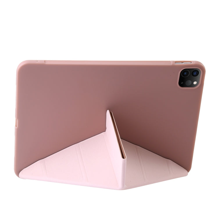 For iPad Pro 11 2024 TPU Deformation Flip Leather Tablet Case with Holder(Rose Gold) - iPad Pro 11 2024 Cases by buy2fix | Online Shopping UK | buy2fix