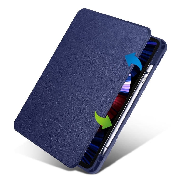 For iPad Pro 13 2024 Acrylic 360 Degree Rotation Holder Leather Tablet Case(Dark Blue) - iPad Pro 13 2024 Cases by buy2fix | Online Shopping UK | buy2fix