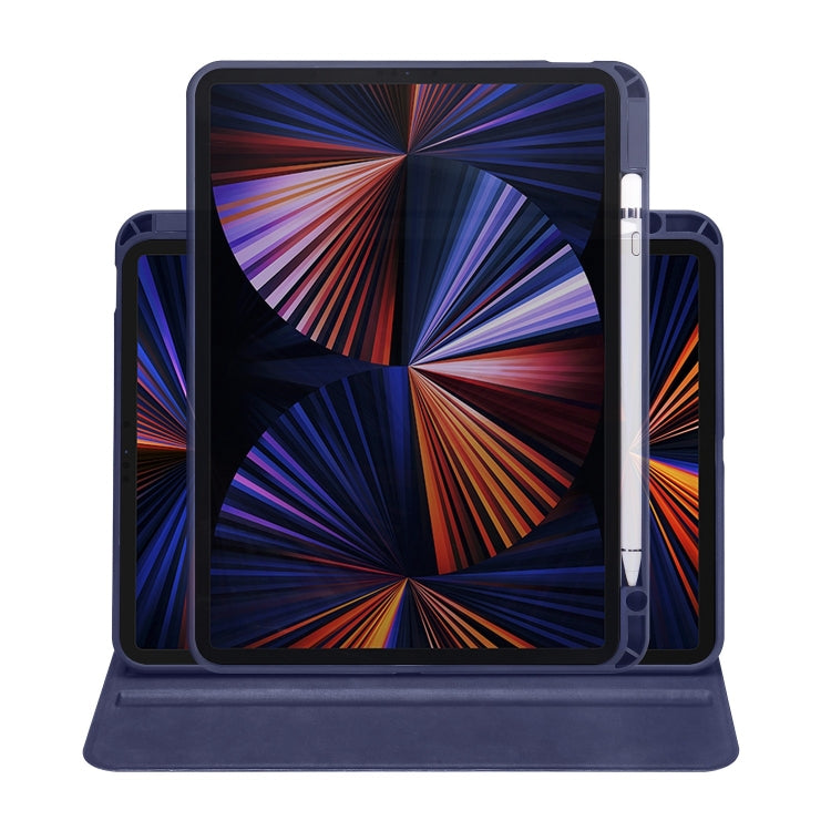 For iPad Pro 13 2024 Acrylic 360 Degree Rotation Holder Leather Tablet Case(Dark Blue) - iPad Pro 13 2024 Cases by buy2fix | Online Shopping UK | buy2fix