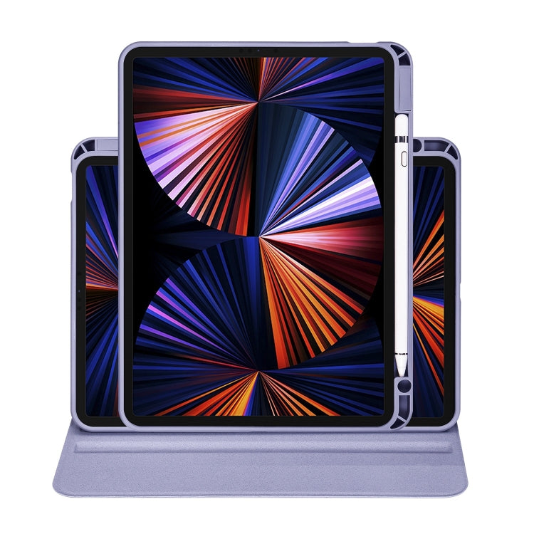 For iPad Pro 13 2024 Acrylic 360 Degree Rotation Holder Leather Tablet Case(Lavender Purple) - iPad Pro 13 2024 Cases by buy2fix | Online Shopping UK | buy2fix