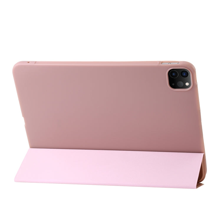 For iPad Pro 13 2024 Three-fold Holder Flip Tablet Leather Case(Rose Gold) - iPad Pro 13 2024 Cases by buy2fix | Online Shopping UK | buy2fix