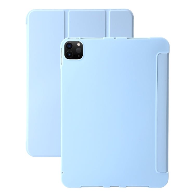 For iPad Pro 13 2024 Three-fold Holder Flip Tablet Leather Case(Sky Blue) - iPad Pro 13 2024 Cases by buy2fix | Online Shopping UK | buy2fix