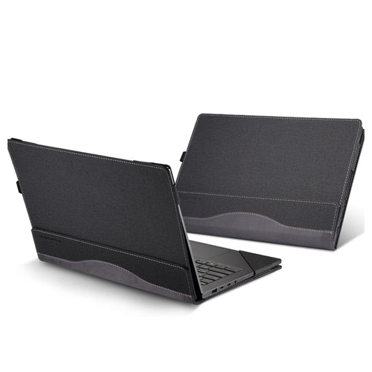 For HP Spectre X360 14 inch 14-eu Leather Laptop Shockproof Protective Case(Black) - 14.1 inch by buy2fix | Online Shopping UK | buy2fix