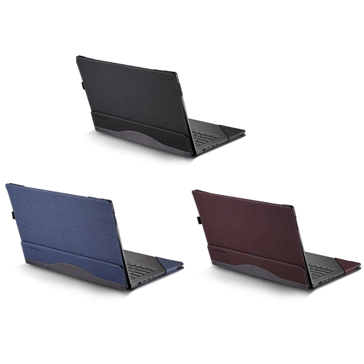 For HP Pavilion Book Pro 16 16 inch 16-ab Leather Laptop Shockproof Protective Case(Dark Blue) - 15.6 - 17 inch by buy2fix | Online Shopping UK | buy2fix