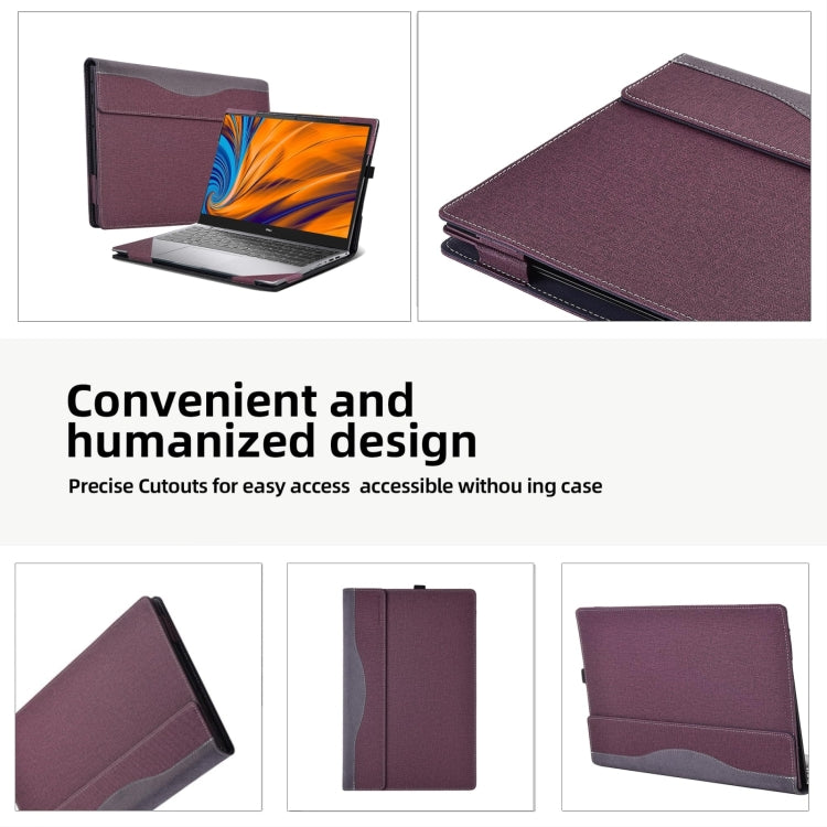 For HP Envy X360 14 inch 14-fa 2024 Leather Laptop Shockproof Protective Case(Wine Red) - 14.1 inch by buy2fix | Online Shopping UK | buy2fix