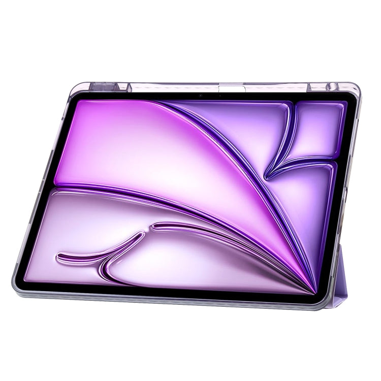 For iPad Air 13 2024 Clear Acrylic Deformation Leather Tablet Case(Purple) - iPad Air 13 2024 Cases by buy2fix | Online Shopping UK | buy2fix