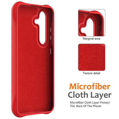 For Samsung Galaxy S25 5G Wave Texture MagSafe Magnetic Liquid Silicone Phone Case(Red) - Galaxy S25 5G Cases by buy2fix | Online Shopping UK | buy2fix