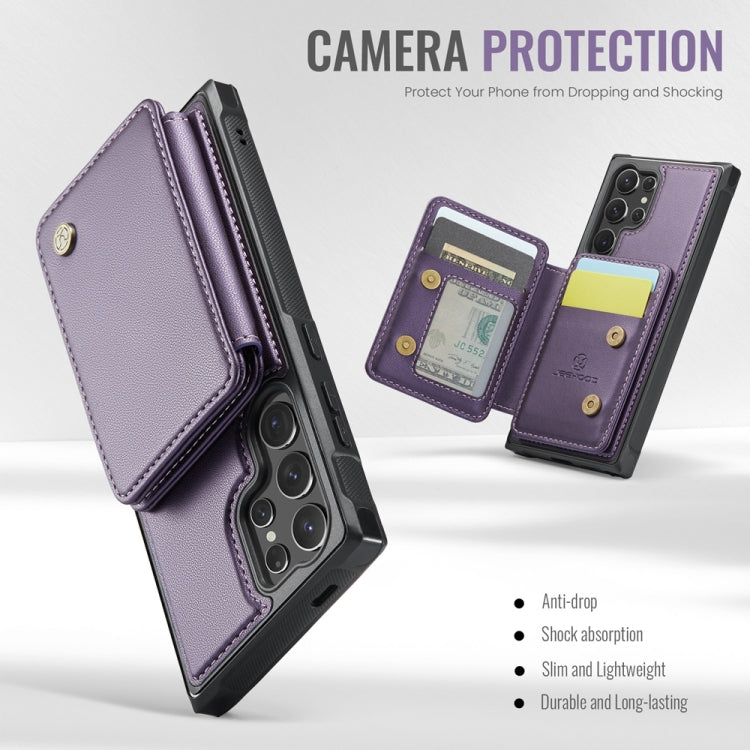 For Samsung Galaxy S24 Ultra 5G JEEHOOD J05 Business Magnetic Style RFID Leather Phone Case(Purple) - Galaxy S24 Ultra 5G Cases by JEEHOOD | Online Shopping UK | buy2fix