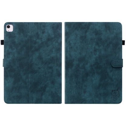 For iPad Air 13 2024 Embossed Tiger Pattern Leather Tablet Case(Dark Blue) - iPad Air 13 2024 Cases by buy2fix | Online Shopping UK | buy2fix