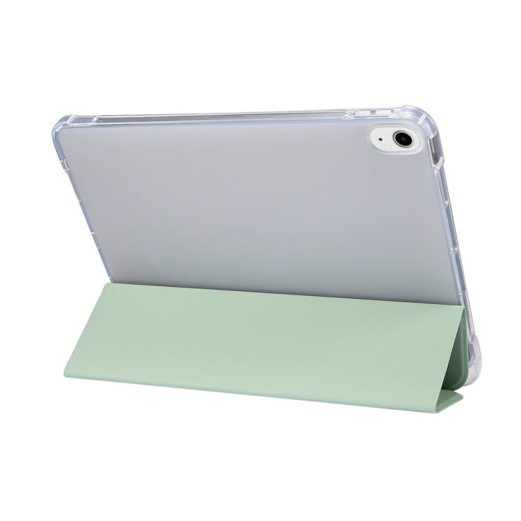 For iPad Air 11 2024 3-folding Electric Pressed Skin Texture Leather Tablet Case(Green) - iPad Air 11 2024 Cases by buy2fix | Online Shopping UK | buy2fix