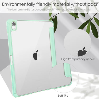 For iPad Air 11 2024 Pure Color 3-fold Clear TPU Smart Leather Tablet Case(Mint Green) - iPad Air 11 2024 Cases by buy2fix | Online Shopping UK | buy2fix