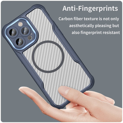 For iPhone 14 Pro Max Carbon Fiber Texture MagSafe Translucent Phone Case(Blue) - iPhone 14 Pro Max Cases by buy2fix | Online Shopping UK | buy2fix