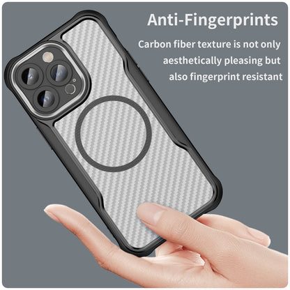 For iPhone 11 Pro Max Carbon Fiber Texture MagSafe Translucent Phone Case(Black) - iPhone 11 Pro Max Cases by buy2fix | Online Shopping UK | buy2fix