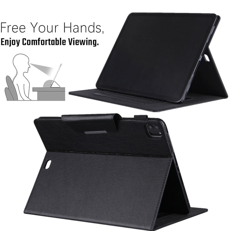 For iPad Pro 11 2024 Solid Color Metal Buckle Leather Smart Tablet Case(Black) - iPad Pro 11 2024 Cases by buy2fix | Online Shopping UK | buy2fix