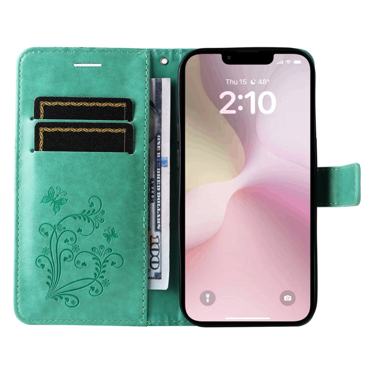 For iPhone SE 2024 3D Butterfly Embossed Pattern Flip Leather Phone Case(Green) - More iPhone Cases by buy2fix | Online Shopping UK | buy2fix