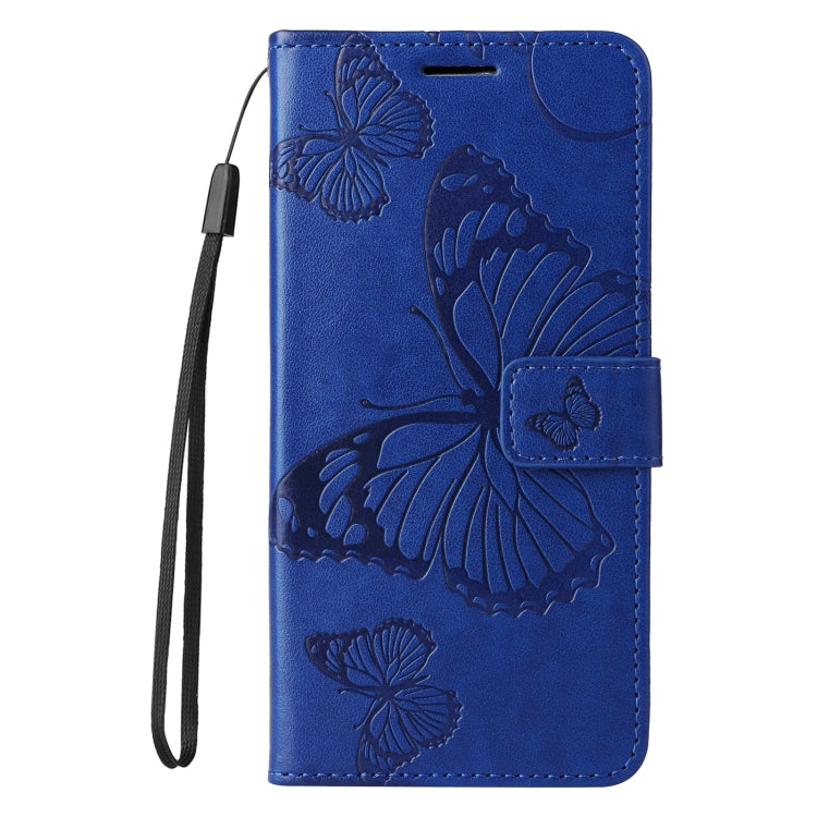 For iPhone SE 2024 3D Butterfly Embossed Pattern Flip Leather Phone Case(Blue) - More iPhone Cases by buy2fix | Online Shopping UK | buy2fix