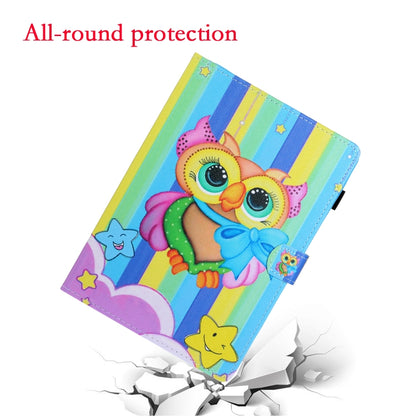 For iPad Pro 11 2024 Coloured Drawing Stitching Smart Leather Tablet Case(Rainbow Owl) - iPad Pro 11 2024 Cases by buy2fix | Online Shopping UK | buy2fix