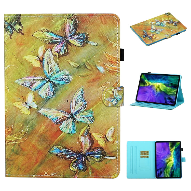 For iPad Pro 11 2024 Coloured Drawing Stitching Smart Leather Tablet Case(Butterfly) - iPad Pro 11 2024 Cases by buy2fix | Online Shopping UK | buy2fix