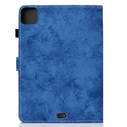 For iPad Pro 11 2024 Marble Style Cloth Texture Smart Leather Tablet Case(Blue) - iPad Pro 11 2024 Cases by buy2fix | Online Shopping UK | buy2fix