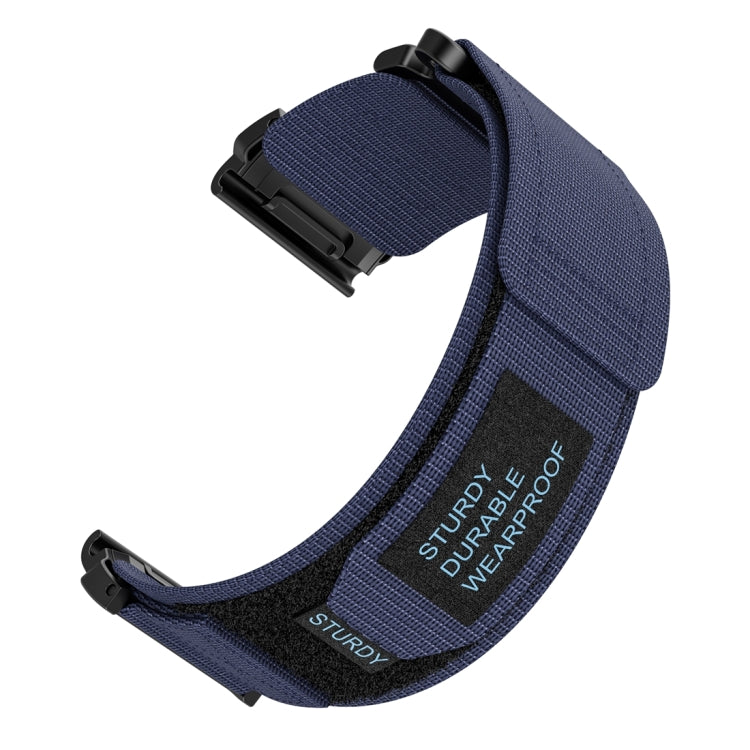 For Garmin Descent MK 2 26mm Two-Section Nylon Watch Band(Blue) - Watch Bands by buy2fix | Online Shopping UK | buy2fix