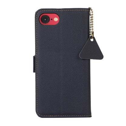 For iPhone SE 2024 Side-Magnetic TJ Genuine Leather RFID Phone Case(Blue) - More iPhone Cases by buy2fix | Online Shopping UK | buy2fix