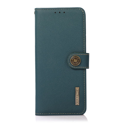 For iPhone 16 KHAZNEH Custer Genuine Leather RFID Phone Case(Green) - iPhone 16 Cases by buy2fix | Online Shopping UK | buy2fix