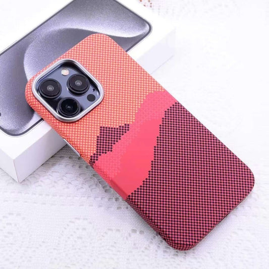 For iPhone 13 Pro Max Kevlar Carbon Fiber Texture MagSafe Magnetic Phone Case(Orange) - iPhone 13 Pro Max Cases by buy2fix | Online Shopping UK | buy2fix