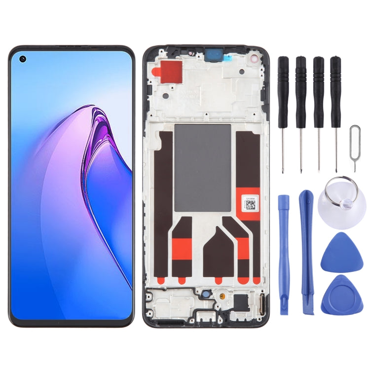 For OPPO Reno8 4G OLED LCD Screen Digitizer Full Assembly with Frame - LCD Screen by buy2fix | Online Shopping UK | buy2fix