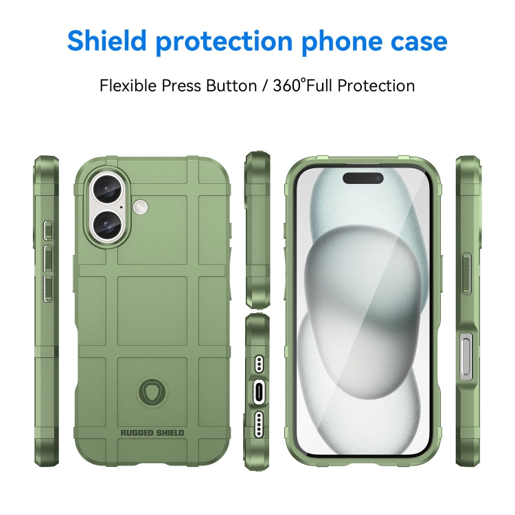 For iPhone 16 Plus Full Coverage Shockproof TPU Phone Case(Green) - iPhone 16 Plus Cases by buy2fix | Online Shopping UK | buy2fix