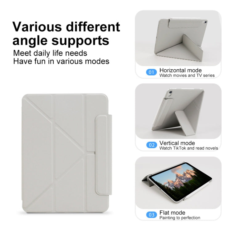 For iPad Air 13 2024 Y-Shape Double-sided Clip Magnetic Smart Tablet Case(Light Grey) - iPad Air 13 2024 Cases by buy2fix | Online Shopping UK | buy2fix