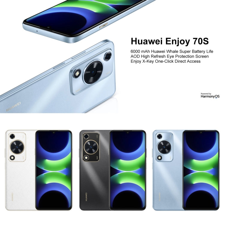 HUAWEI Enjoy 70S, 8GB+128GB, Side Fingerprint Identification, 6.75 inch HarmonyOS 4.2 Octa Core 2.4GHz, Network: 4G, Not Support Google Play(Black) - Huawei Mate & P by Huawei | Online Shopping UK | buy2fix