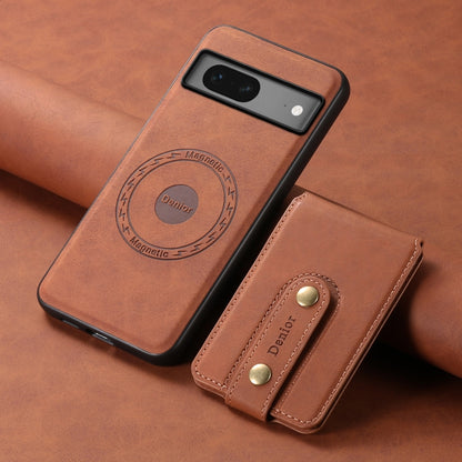 For Google Pixel 7 5G Denior D14 NK Retro Pattern MagSafe Magnetic Card Holder Leather Phone Case(Brown) - Google Cases by Denior | Online Shopping UK | buy2fix