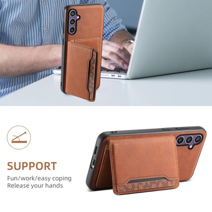 For Samsung Galaxy S23 FE 5G Denior D13 Retro Texture Leather MagSafe Card Bag Phone Case(Brown) - Galaxy S23 FE 5G Cases by Denior | Online Shopping UK | buy2fix