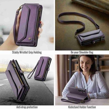 For Samsung Galaxy A15 CaseMe C36 Card Slots Zipper Wallet RFID Anti-theft Leather Phone Case(Purple) - Galaxy Phone Cases by CaseMe | Online Shopping UK | buy2fix