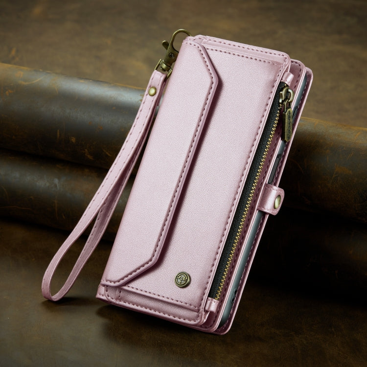 For Samsung Galaxy A51 4G CaseMe C36 Card Slots Zipper Wallet RFID Anti-theft Leather Phone Case(Pink) - Galaxy Phone Cases by CaseMe | Online Shopping UK | buy2fix