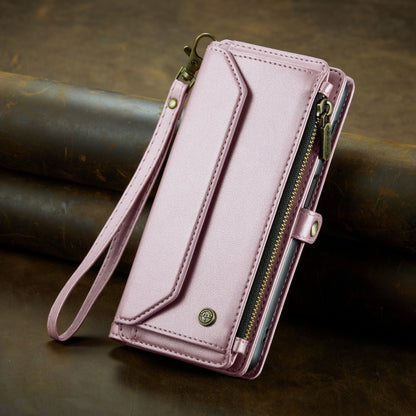 For Samsung Galaxy Note10+ CaseMe C36 Card Slots Zipper Wallet RFID Anti-theft Leather Phone Case(Pink) - Galaxy Phone Cases by CaseMe | Online Shopping UK | buy2fix