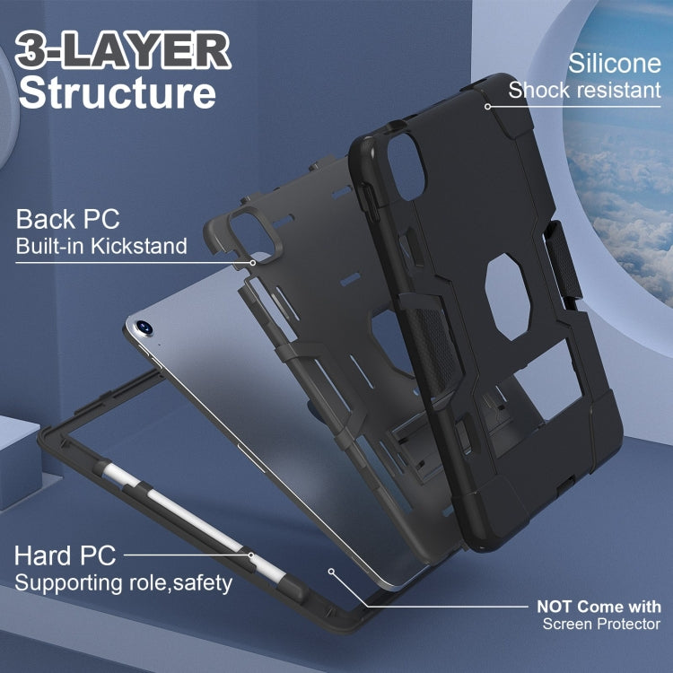 For iPad Air 11 2024 Contrast Color Silicone Acrylic PC Tablet Case with Holder(Black) - iPad Air 11 2024 Cases by buy2fix | Online Shopping UK | buy2fix