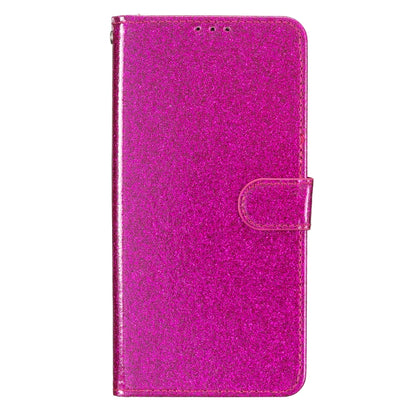 For iPhone 16 Plus Glitter Powder Flip Leather Phone Case(Rose Red) - iPhone 16 Plus Cases by buy2fix | Online Shopping UK | buy2fix