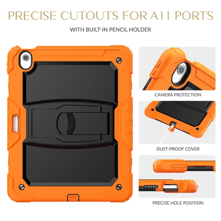 For iPad Air 13 2024 Silicone Hydric PC Tablet Case with Shoulder Strap & Holder(Orange) - iPad Air 13 2024 Cases by buy2fix | Online Shopping UK | buy2fix