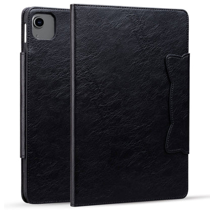 For iPad Air 13 2024 Cat Buckle Leather Smart Tablet Case(Black) - iPad Air 13 2024 Cases by buy2fix | Online Shopping UK | buy2fix