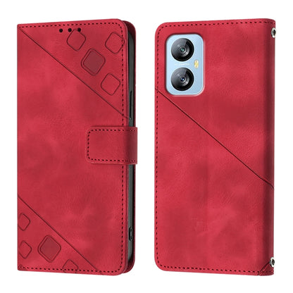 For Blackview A52 Skin Feel Embossed Leather Phone Case(Red) - More Brand by buy2fix | Online Shopping UK | buy2fix