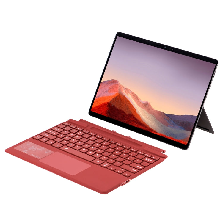 For Microsoft Surface Pro 10 / Pro 9 2089D Backlight Wireless Bluetooth Keyboard Leather Case with Touchpad(Wine Red) - Wireless Keyboard by buy2fix | Online Shopping UK | buy2fix