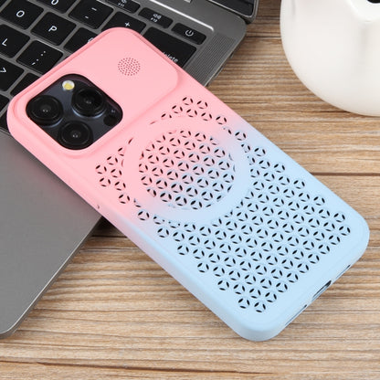 For iPhone 13 Pro Gradient Color Honeycomb Aromatherapy MagSafe Phone Case(Pink Blue) - iPhone 13 Pro Cases by buy2fix | Online Shopping UK | buy2fix