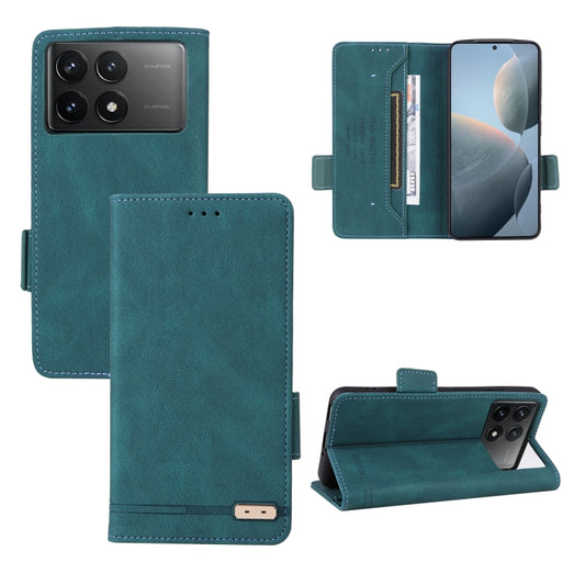 For Redmi K70 / K70 Pro Magnetic Clasp Leather Phone Case(Green) - Xiaomi Cases by buy2fix | Online Shopping UK | buy2fix