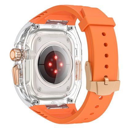 For Apple Watch Ultra 49mm Modified PC Hybrid TPU Watch Case Band(Orange Transparent) - Watch Bands by buy2fix | Online Shopping UK | buy2fix